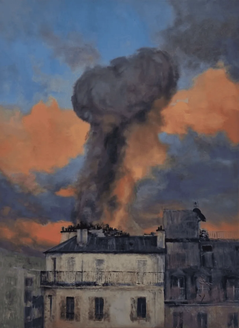 Peinture d'un incendie
