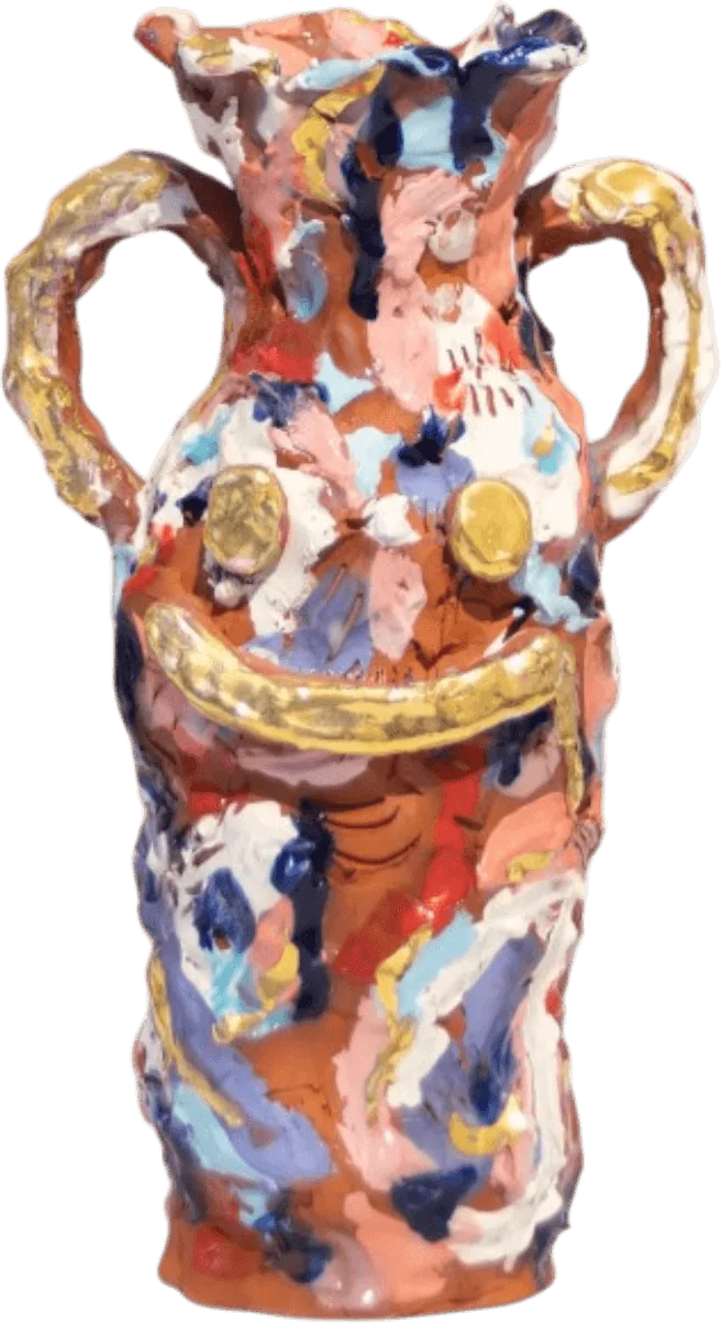 Vase en céramique peinte