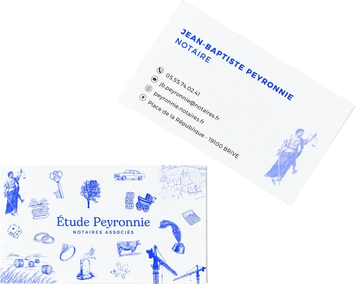 Étude Peyronnie, cartes de visite